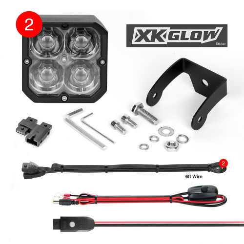 XK Glow - XK Glow Spot Pattern RGB POD LIGHTS with Controller - XK065001-S-KIT