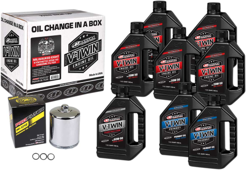 Maxima - Maxima M-Eight  Synthetic Oil Change Kit with Chrome Filter - 90-129018PC