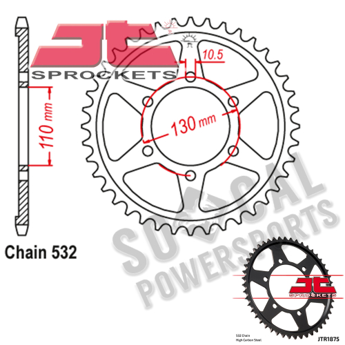 JT Sprockets - JT Sprockets Steel Rear Sprocket - 48T - JTR1875.48