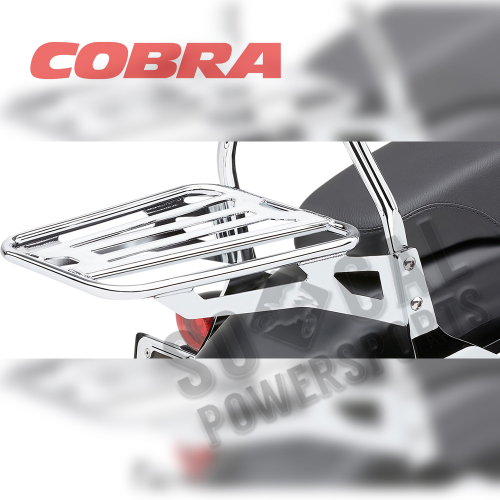 Cobra - Cobra Tube-Style Luggage Rack for Cobra Sissy Bar - Chrome - 602-3500