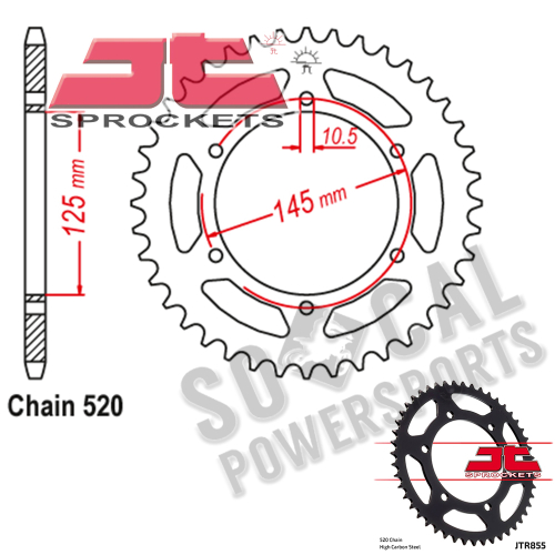 JT Sprockets - JT Sprockets Steel Rear Sprocket - 47T - JTR855.47