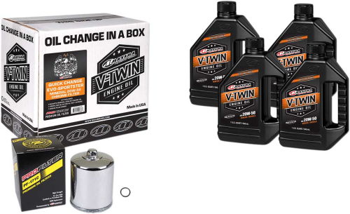 Maxima - Maxima Evolution Mineral Quick Oil Change Kit with Chrome Filter - 90-069014PC