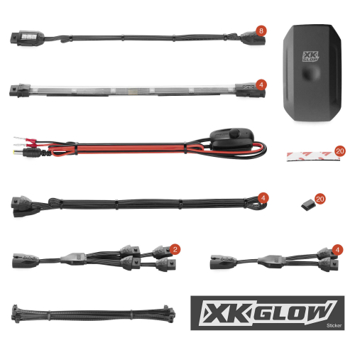 XK Glow - XK Glow Standard Chrome App Controlled Light Kit - KS-MOTO-STANDARD