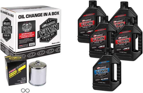 Maxima - Maxima Sportster Synthetic Oil Change Kit with Chrome Filter - 90-119015PC