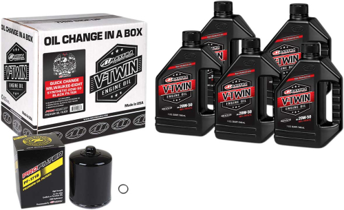 Maxima - Maxima M-Eight Synthetic Quick Oil Change Kit with Black Filter - 90-129015PB