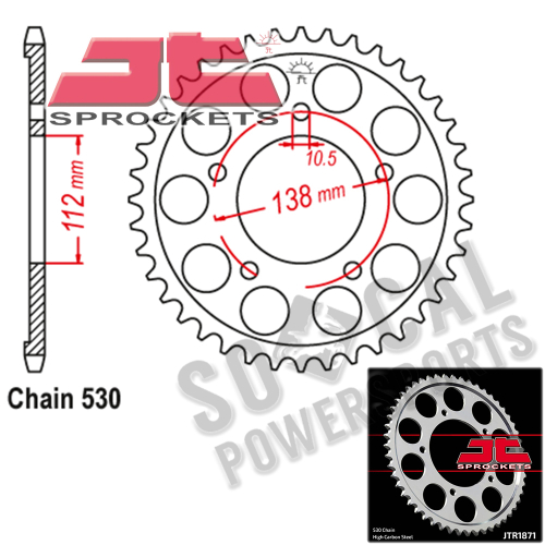 JT Sprockets - JT Sprockets Steel Rear Sprocket - 48T - JTR1871.48