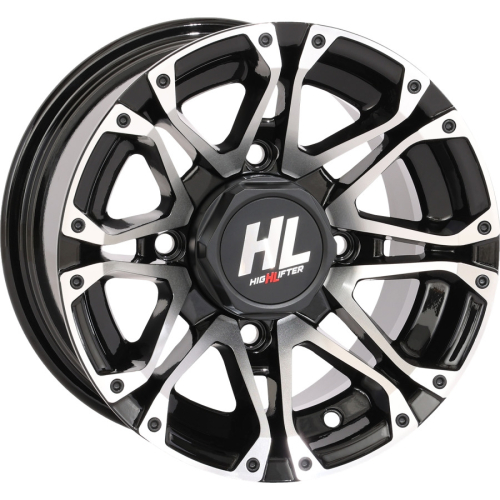 High Lifter Products - High Lifter Products HL4 Front/Rear Wheel - 12x7 - 4+3 Offset - 4/156 - Gloss Black/Machined - 12HL04-1156
