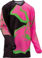 Moose Racing - Moose Racing Qualifier Youth Jersey - 2912-1987 - Black/Pink/Green - X-Small - Image 1