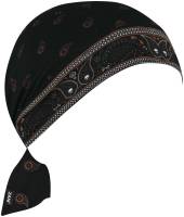 Zan Headgear - Zan Headgear Flydanna Headwrap - Z197 - Black & Orange - OSFM - Image 2