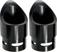 Baron Custom Accessories - Baron Custom Accessories Family Jewel Exhaust Tips - Mini Scalloped - Black - BA-1100-02B - Image 2