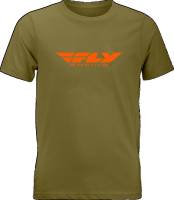 Fly Racing - Fly Racing Fly Corporate Youth T-Shirt - 352-0676YS - Olive/Orange - Small - Image 1