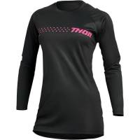 Thor - Thor Sector Minimal Womens Jersey - 2911-0250 - Black/Flo Pink - Large - Image 1