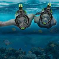 Aqua Leisure - Aqua Leisure Frontier Full-Face Snorkeling Mask - Adult Sizing - Eye to Chin &gt; 4.5" - Green/Black - Image 2