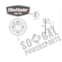 BikeMaster - BikeMaster Steel Rear Sprocket - 37T - 965030 - Image 2