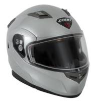 Zoan - Zoan Flux 4.1 Solid Snow Helmet with Electric Shield - 037-023SN/E - Silver - X-Small - Image 1