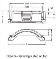 Fulton - Fulton HDPE Plastic Trailer Fender - Style B - Black - 008559 - Image 2