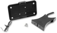 Accutronix - Accutronix Universal Side-Mount License Plate - Black with White Plate Light - LPF121HV-B - Image 1