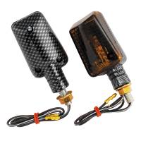 BikeMaster - BikeMaster Universal Mini Stalk Marker Light Kit - Smoke Lens - Clear Bulb - Carbon Shell - 268040 - Image 1