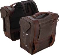 Burly Brand - Burly Brand Throwover Saddlebag - Dark Oak Waxed Cotton - B15-1002D - Image 1