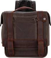 Burly Brand - Burly Brand Throwover Saddlebag - Dark Oak Waxed Cotton - B15-1002D - Image 4